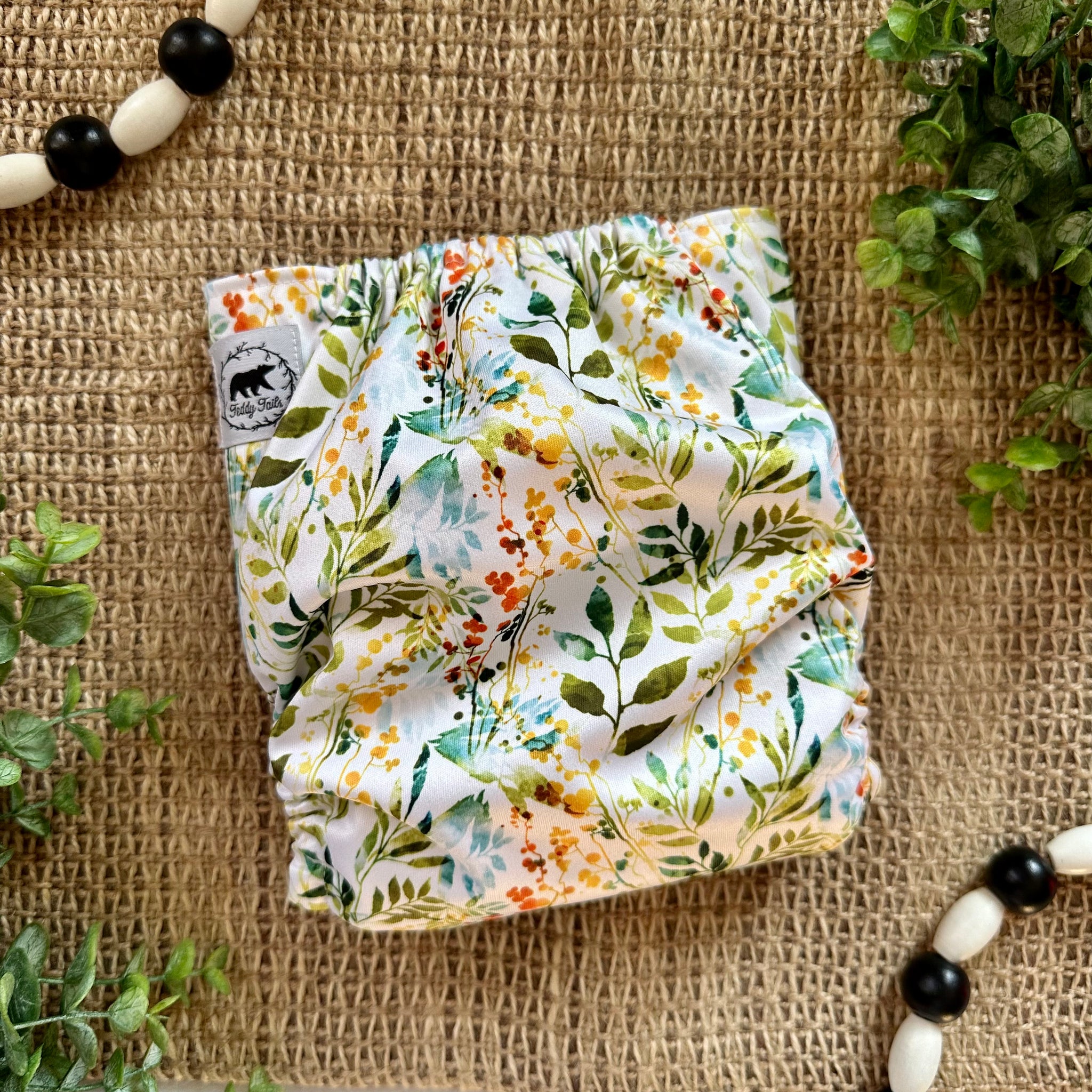 Watercolor Flora OS Pocket Diaper