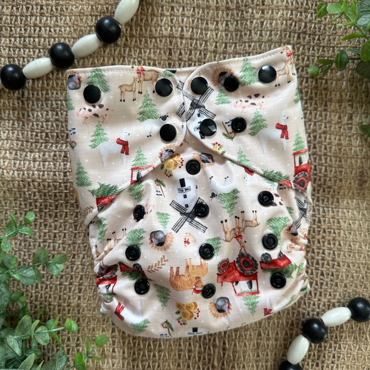 Festive Farm OS Pocket Diaper