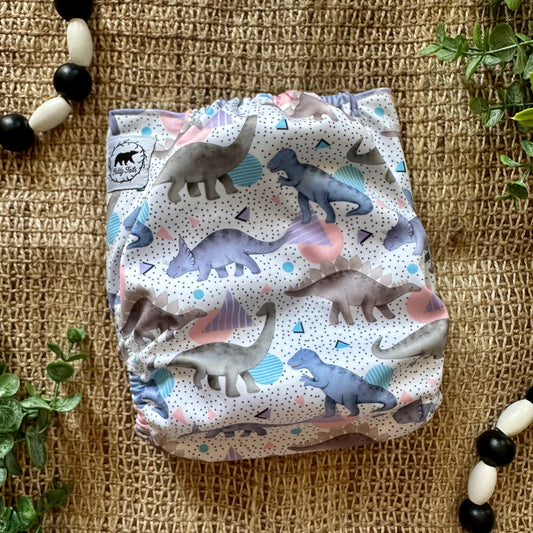 Retro Dinos OS Pocket Diaper (In Stock)