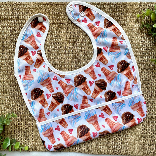 Ice Cream Flip Pocket Bib (In Stock)