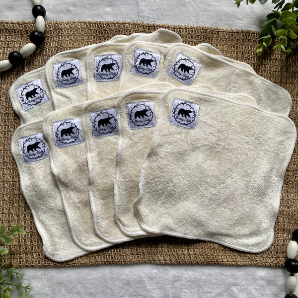 Bamboo Terry Cloth Wipes (In Stock)