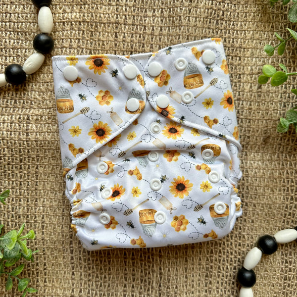 Honeybee Blooms Mini Collection OS Pocket Diaper (In Stock)